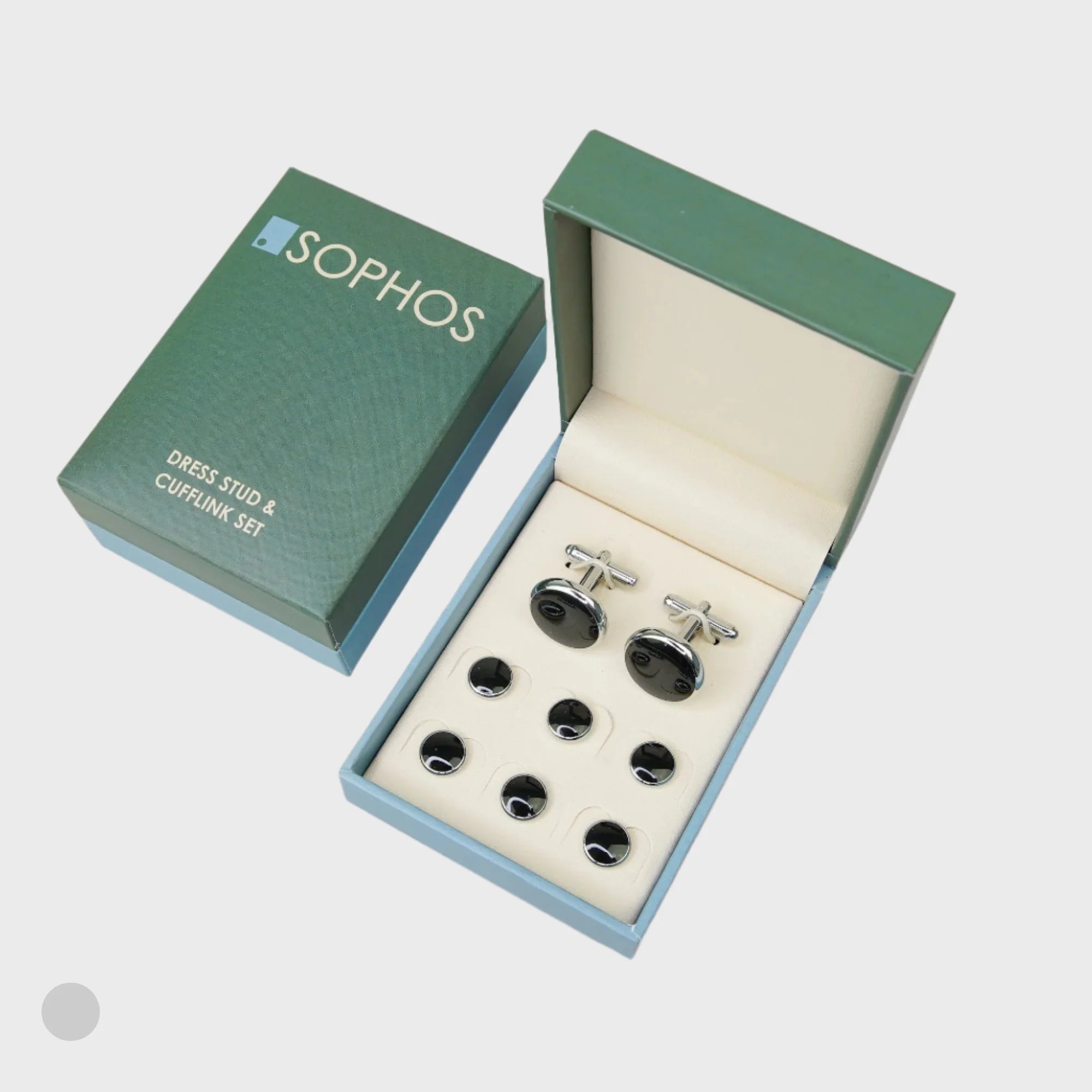 Dress Stud &amp; Cufflink Set Black/Silver