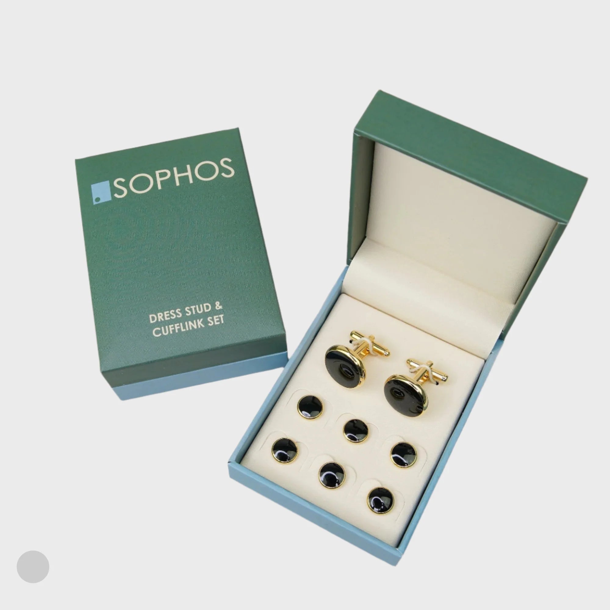 Dress Stud &amp; Cufflink Set Black/Gilt