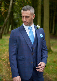 Alveley Premium Blue Check Suit Hire