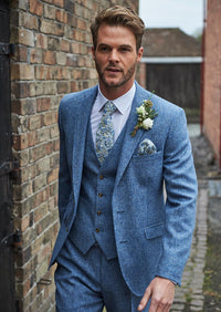 Brocton Sky Blue Premium Tweed Suit Hire
