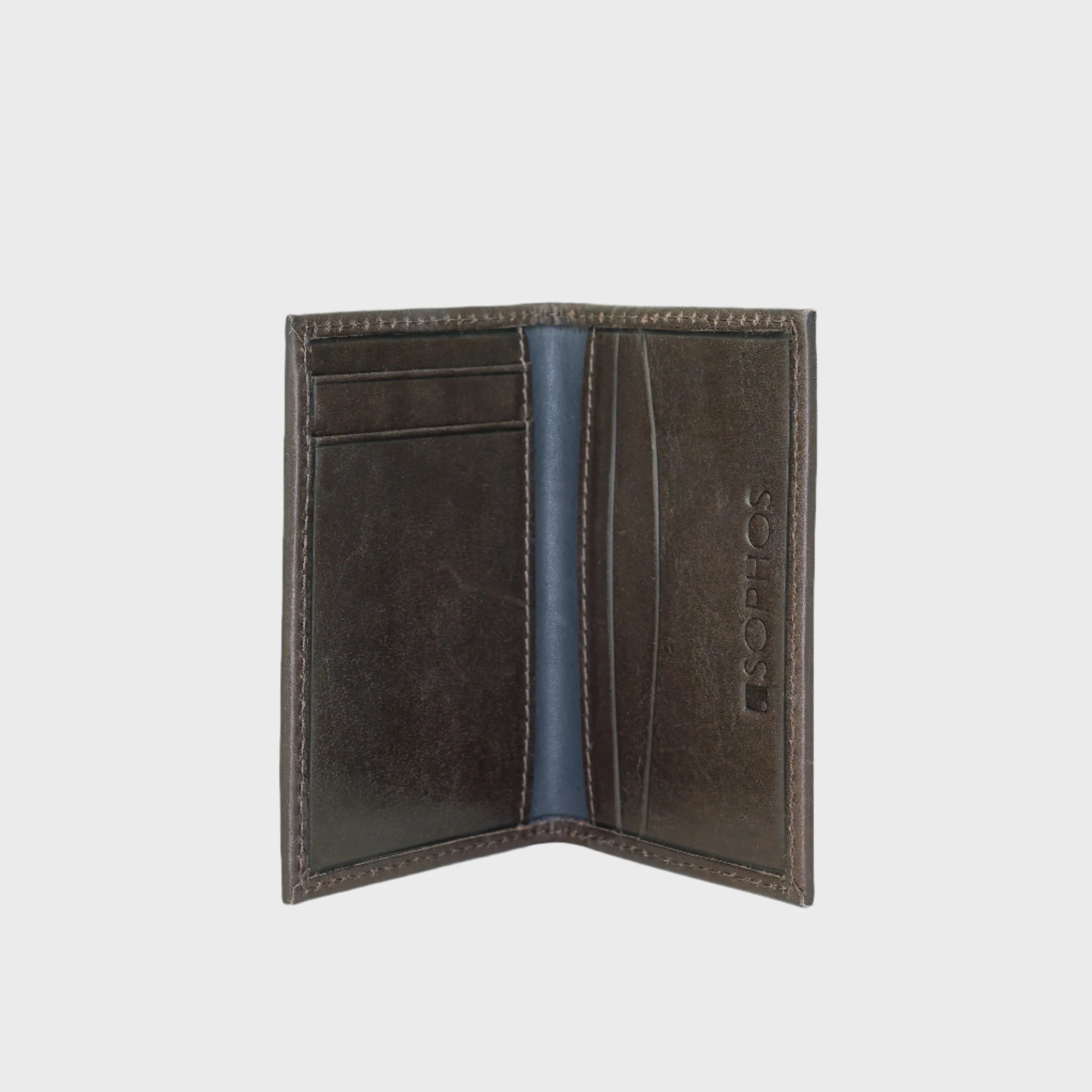 Colour-Block Leather Bi-Fold Card Holder