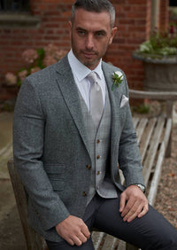 Grafton Mid Grey Premium Tweed Suit Hire
