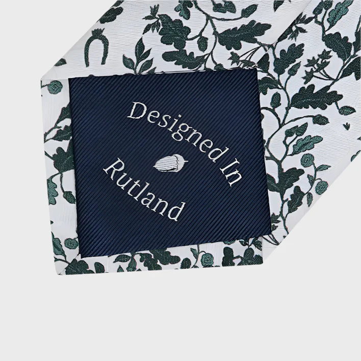 White Heritage Print Tie and Pocket Square Bundle