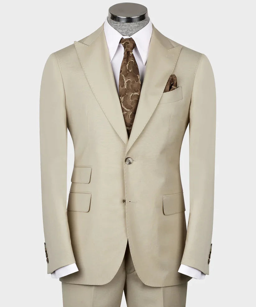 Men's 3 Piece Classic Beige Suit