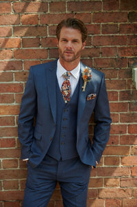 Mytton Blue Pure Wool Flannel Lounge Suit Hire