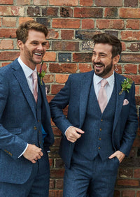 Shrewsbury Blue Premium Tweed Suit Hire