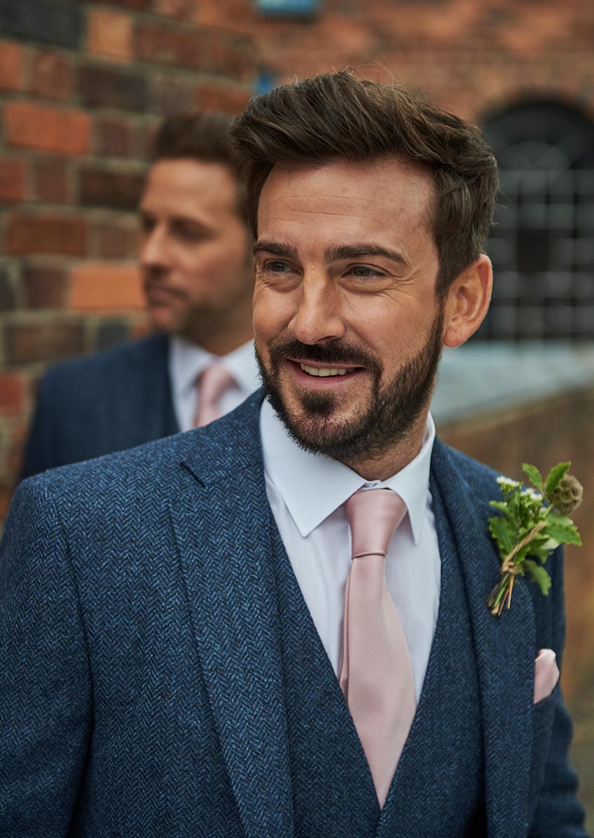 Shrewsbury Blue Premium Tweed Suit Hire
