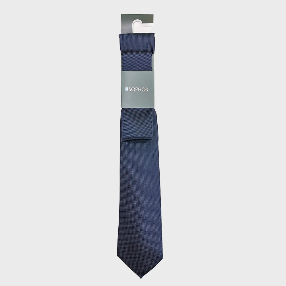 Navy Waffle Tie and Heritage Pocket Square with Tie Bar Bundle