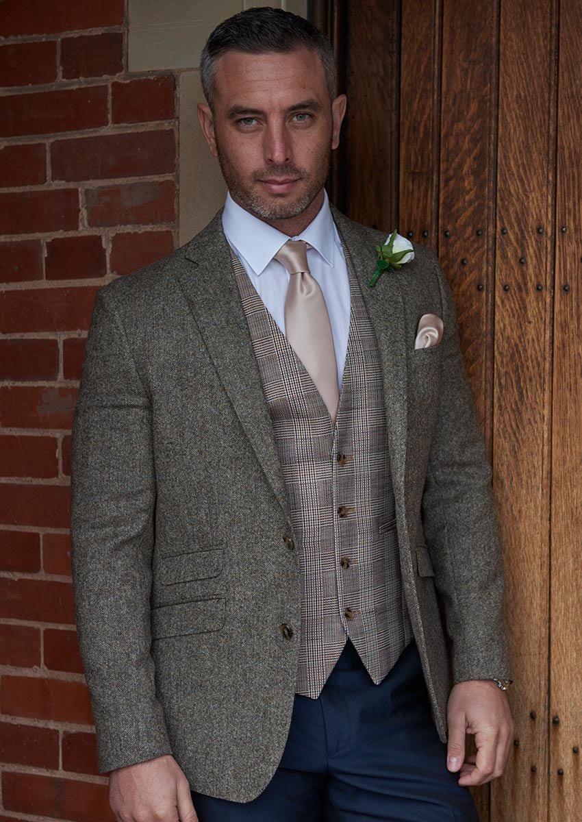 Tibberton Brown Tweed Suit Hire
