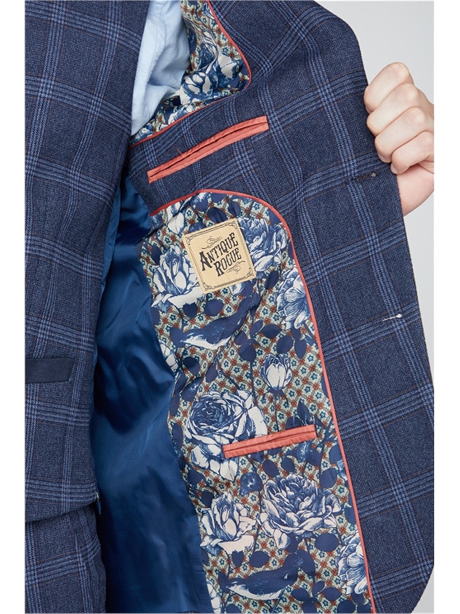 Navy Tweed Check Suit