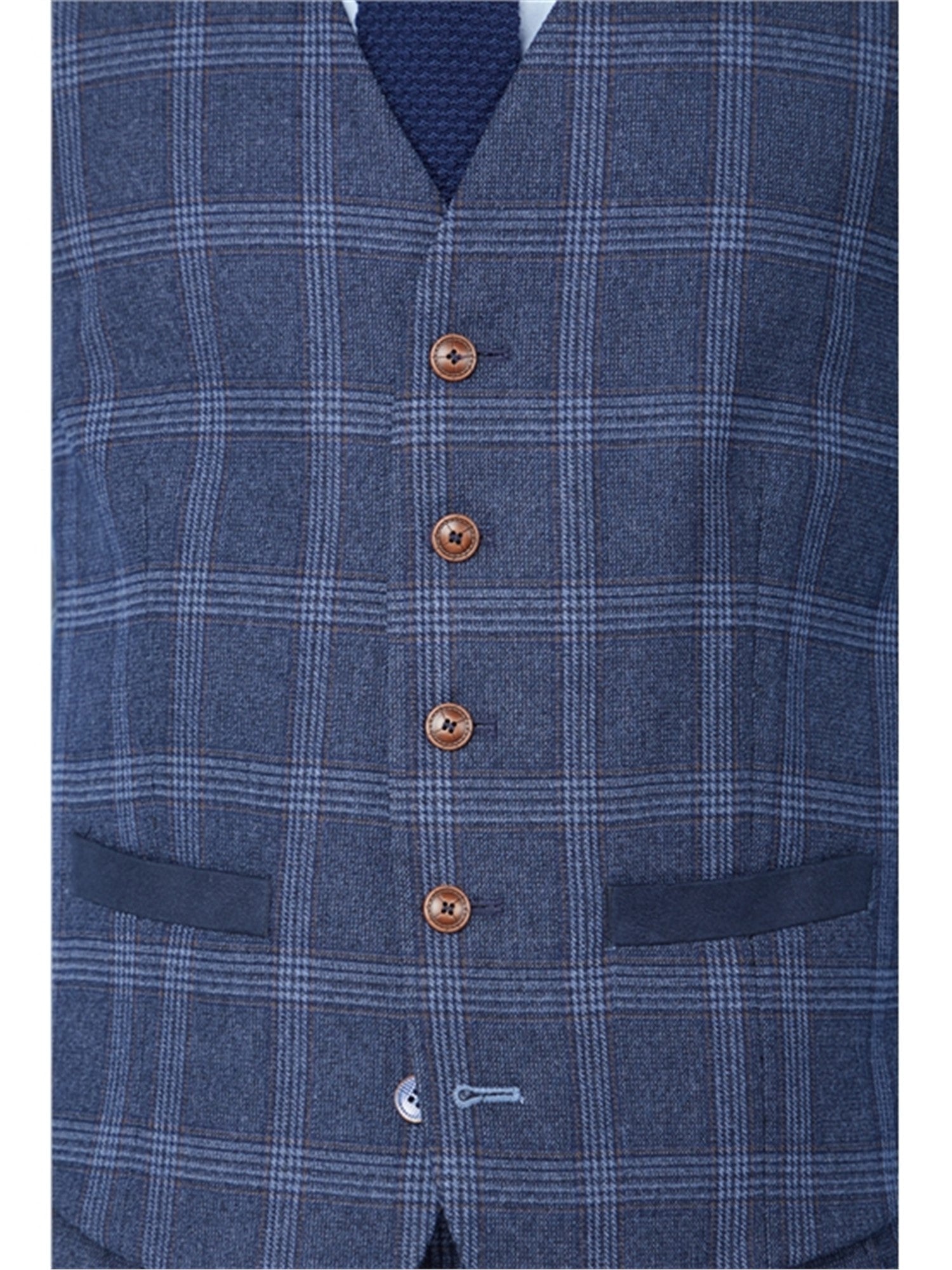 Navy Tweed Check Suit