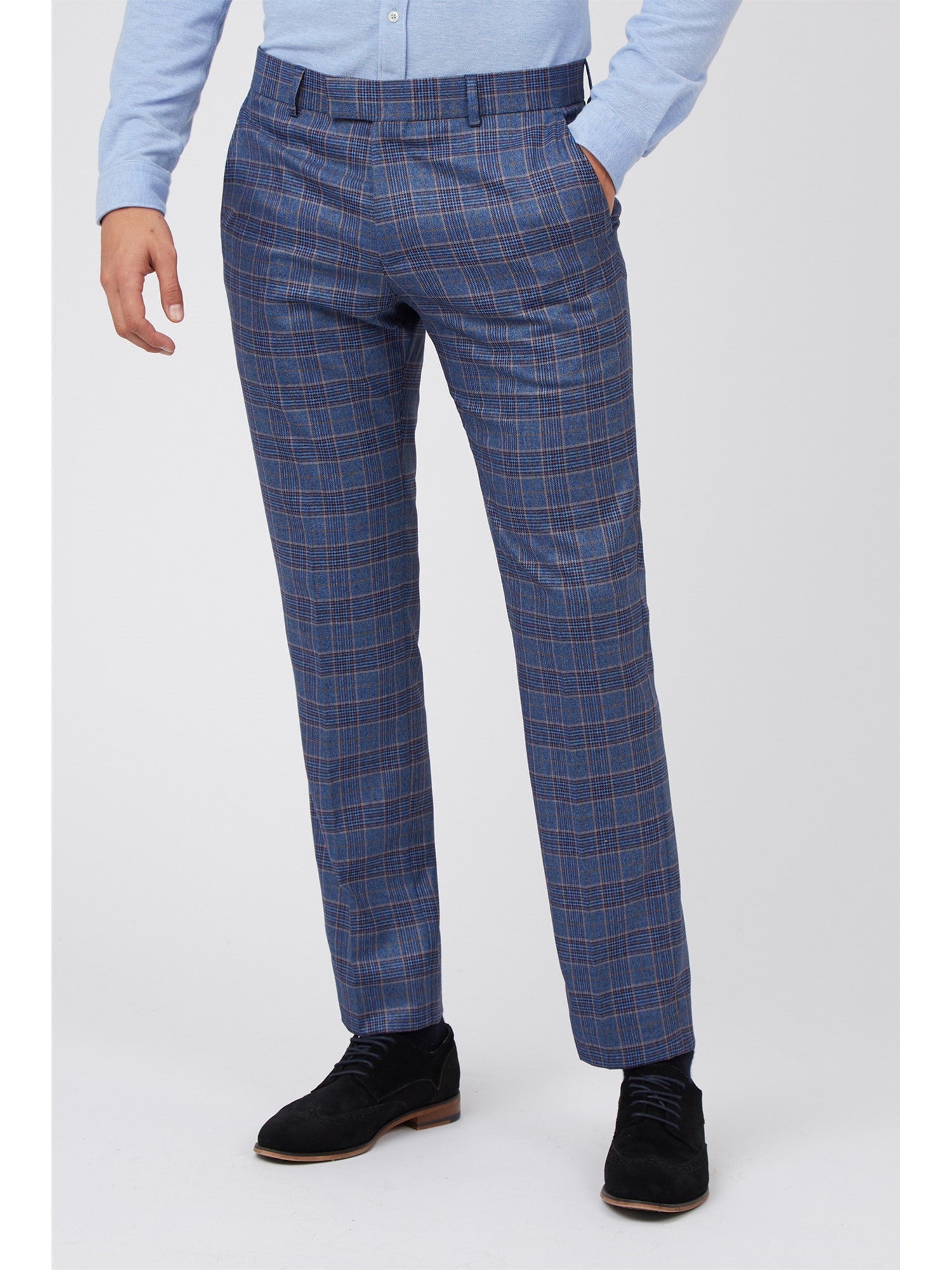 Navy Blue with Multi Overcheck Suit