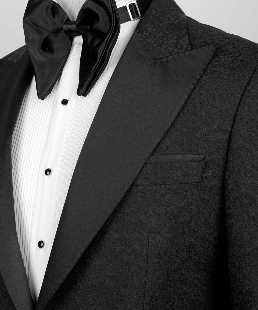 Black Satin Lapel Tuxedo, 3 Piece