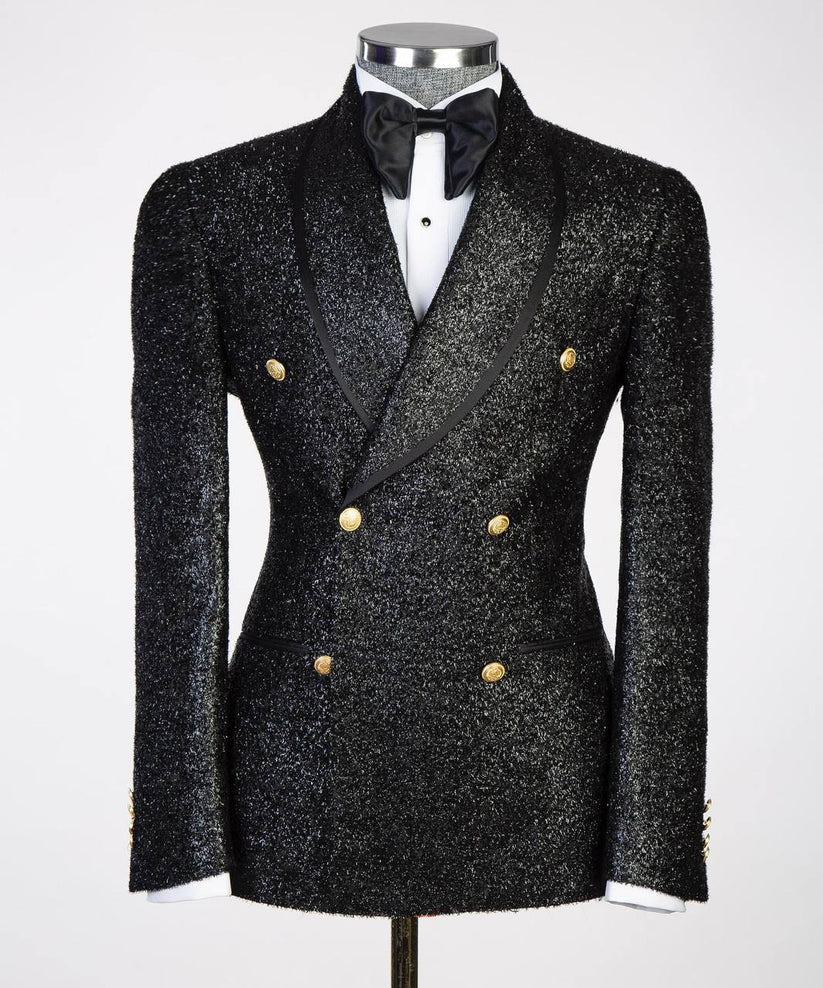 Floral Design 2 Piece Tuxedo Cream-Black