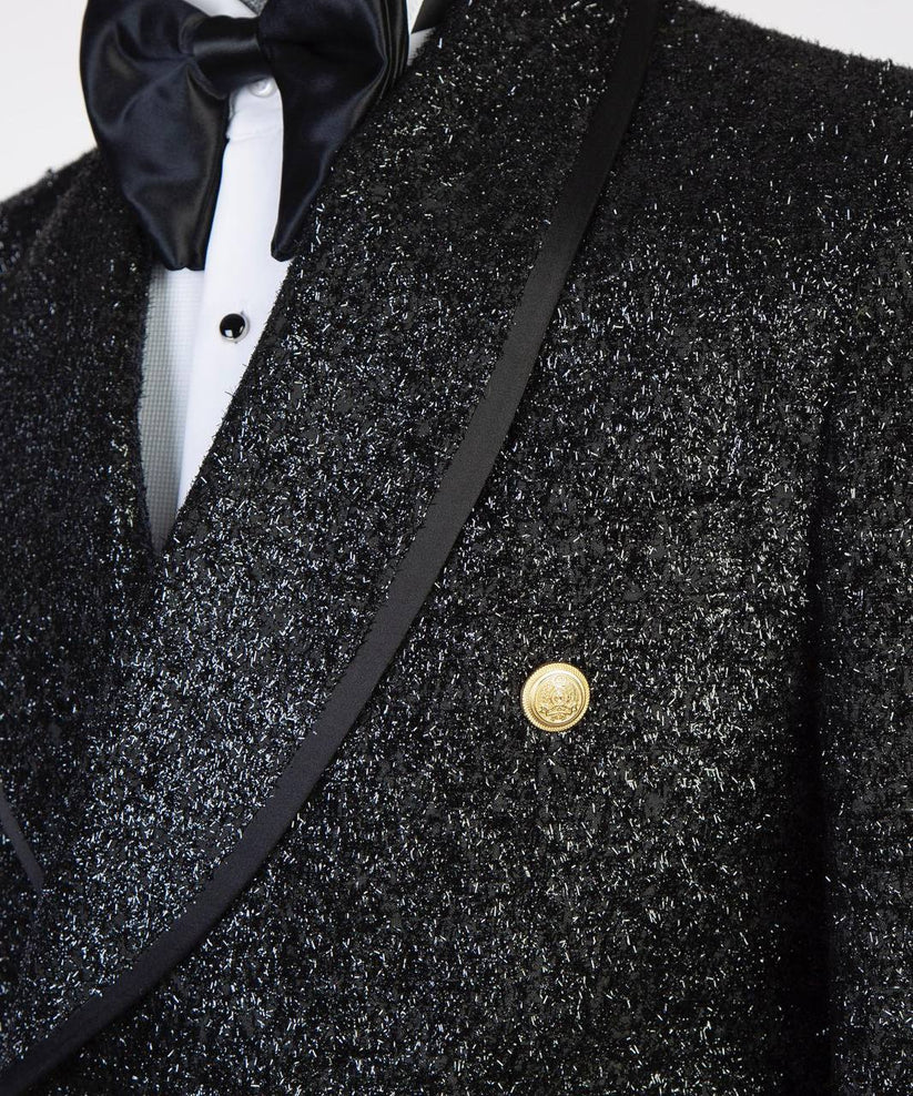 Floral Design 2 Piece Tuxedo Cream-Black