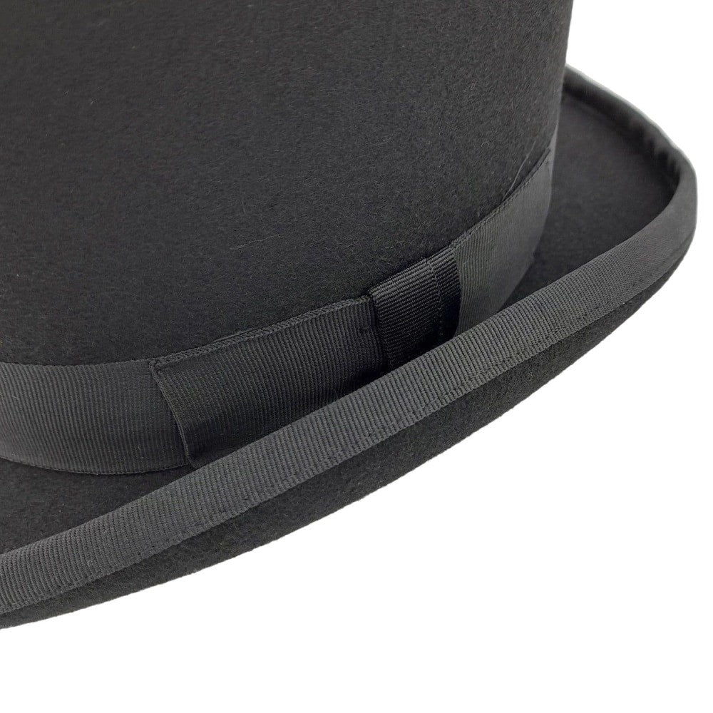 The Elbe Black Handmade Wool Top Hat