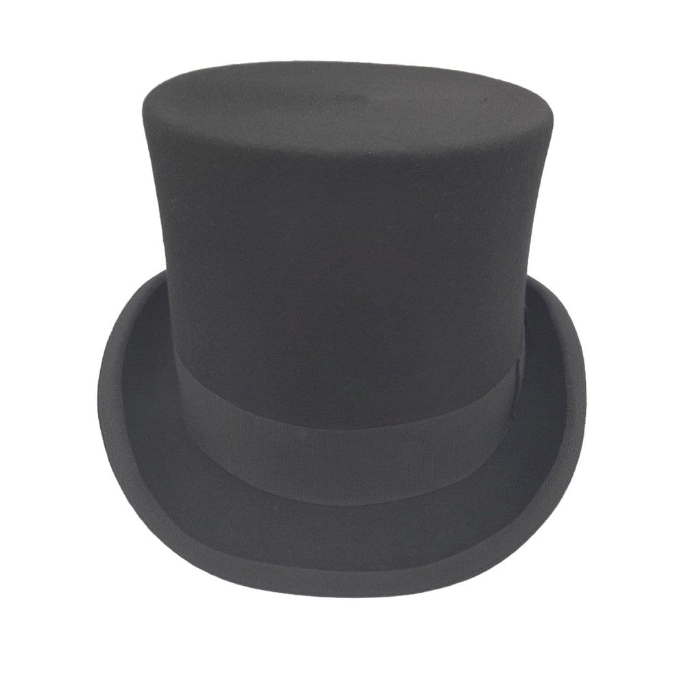 The Elbe Black Handmade Wool Top Hat