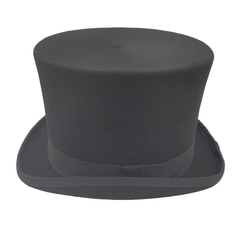 The Elbe Black Handmade Wool Top Hat