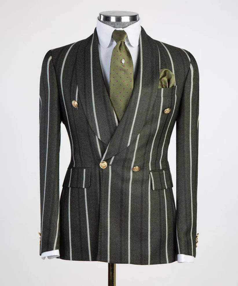 Men's Suit 2 Piece, Stripe Design