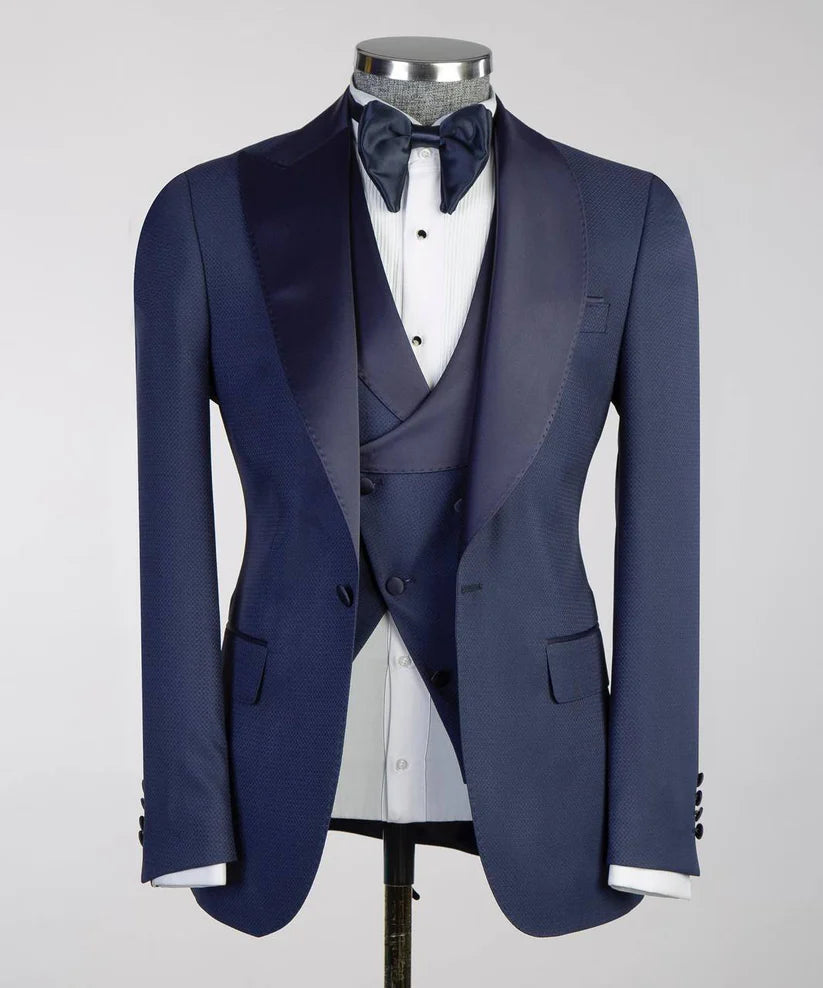 Men's Tuxedo-Asymmetrical Satin Lapel