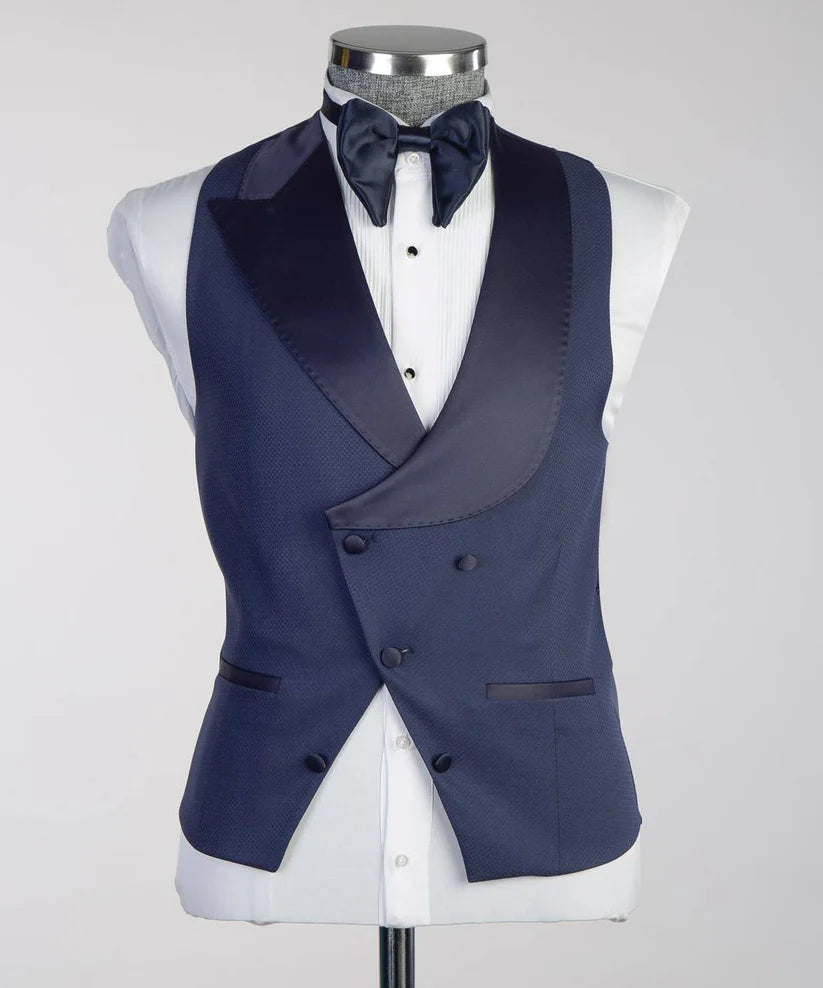 Men's Tuxedo-Asymmetrical Satin Lapel