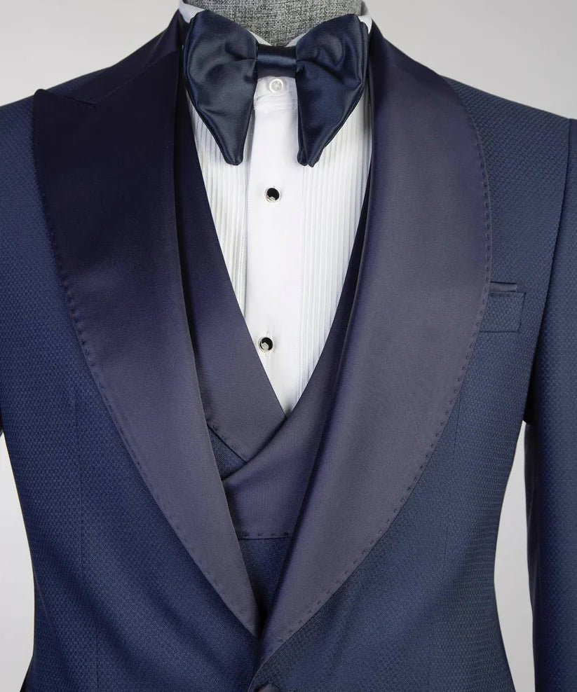 Men's Tuxedo-Asymmetrical Satin Lapel