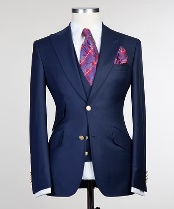 Ink Blue Three Piece Lounge Suit