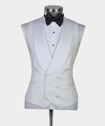 Elbe Menswear Parisian White Tuxedo Style Suit
