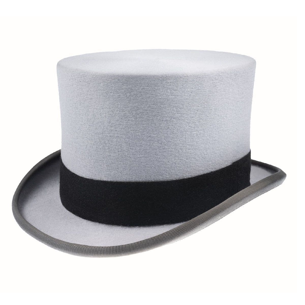 Grey Wool Felt Top Hat