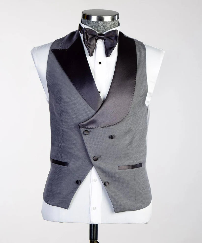 Men's Tuxedo-Asymmetrical Satin Lapel