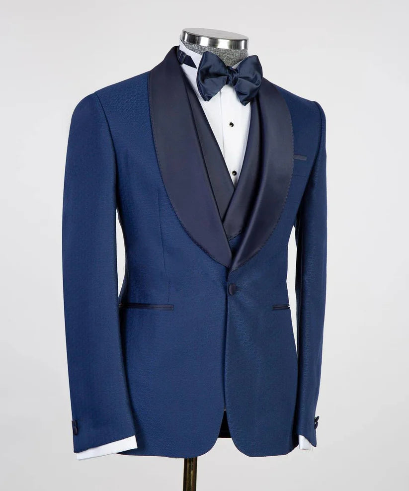 Men's 3 Piece Royal Blue Tuxedo Suit