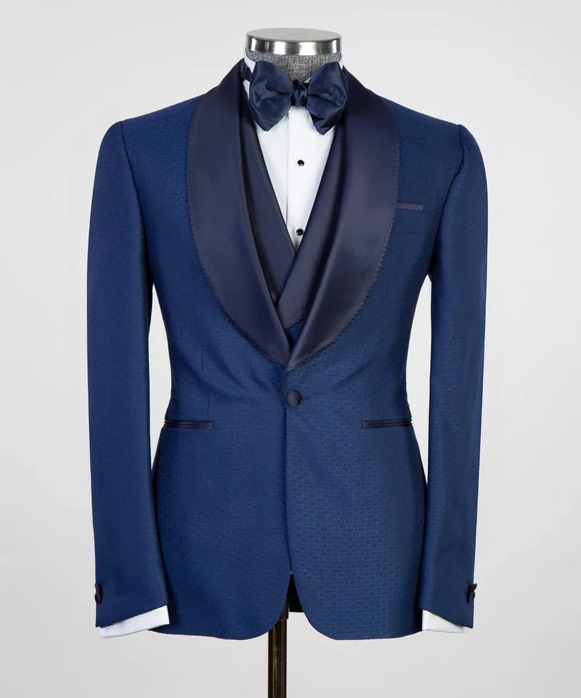 Men's 3 Piece Royal Blue Tuxedo Suit