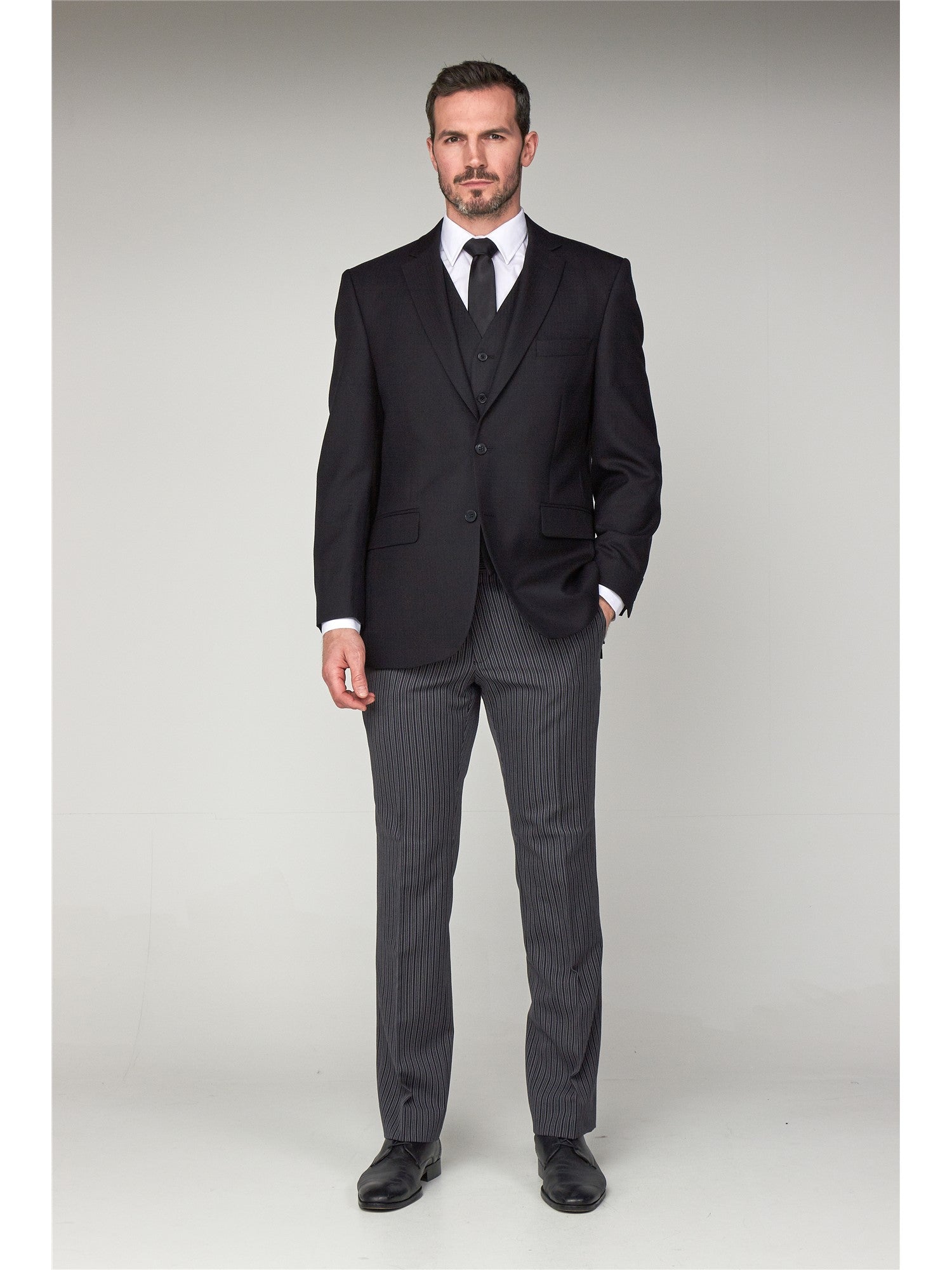 Black Herringbone Masonic Suit