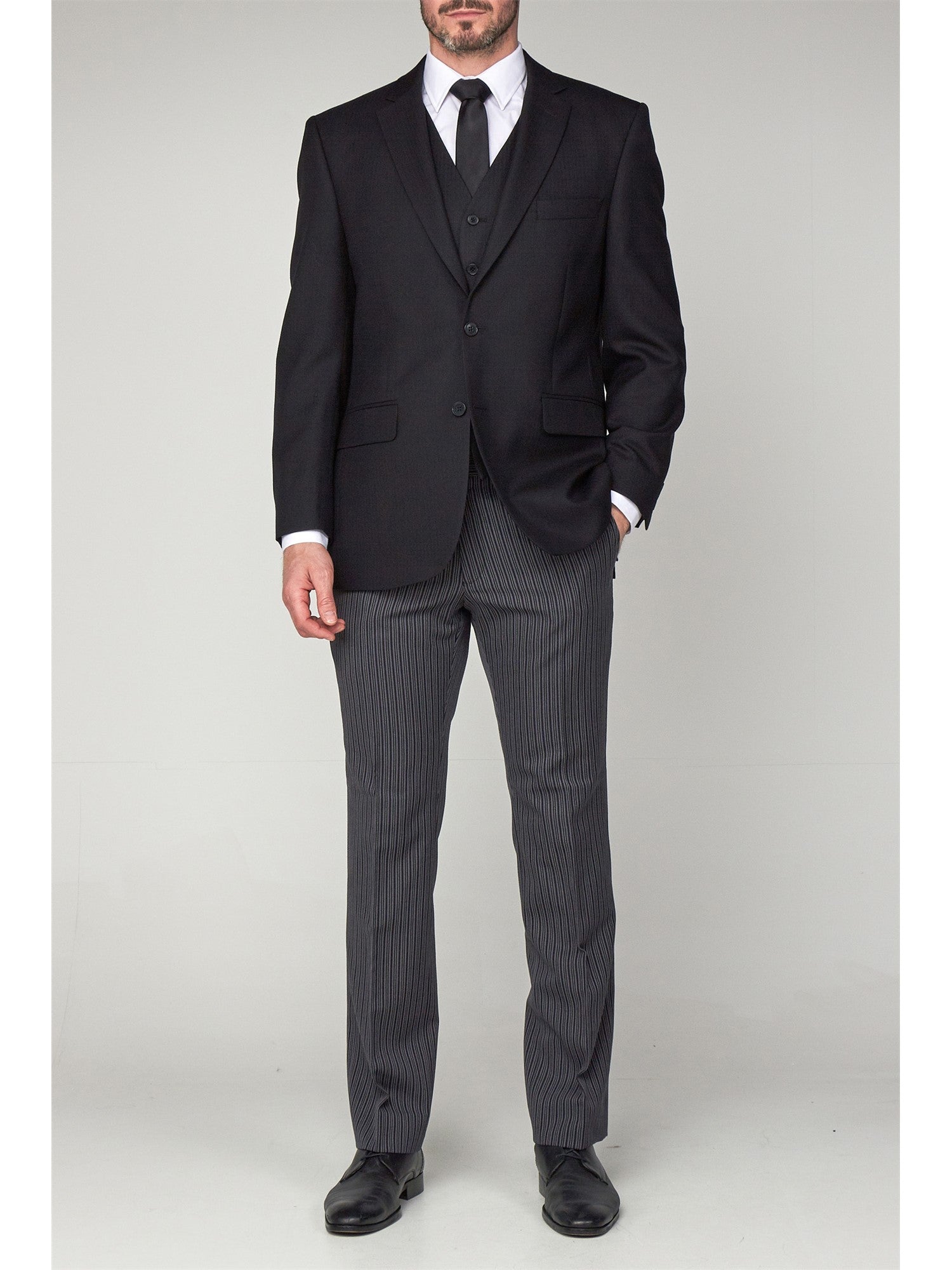 Black Herringbone Masonic Suit