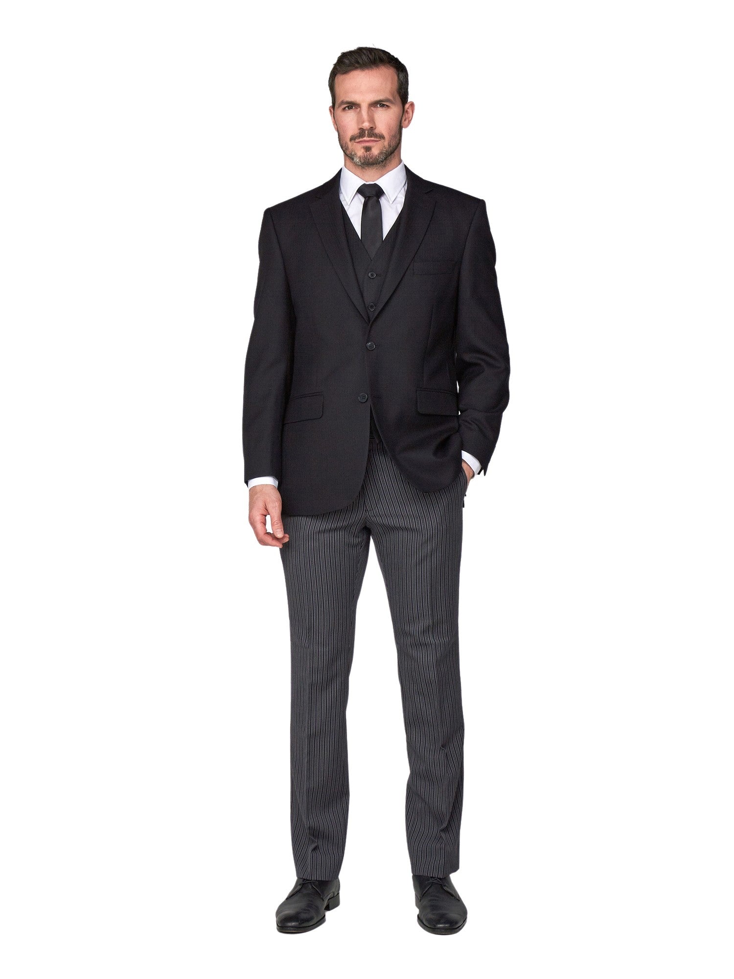 Black Herringbone Masonic Suit