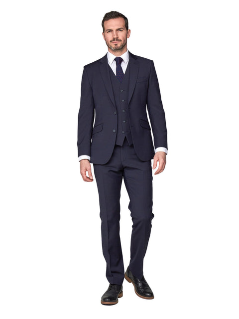 The Midnight-Blue Wool-Blend Slim-Fit Blazer