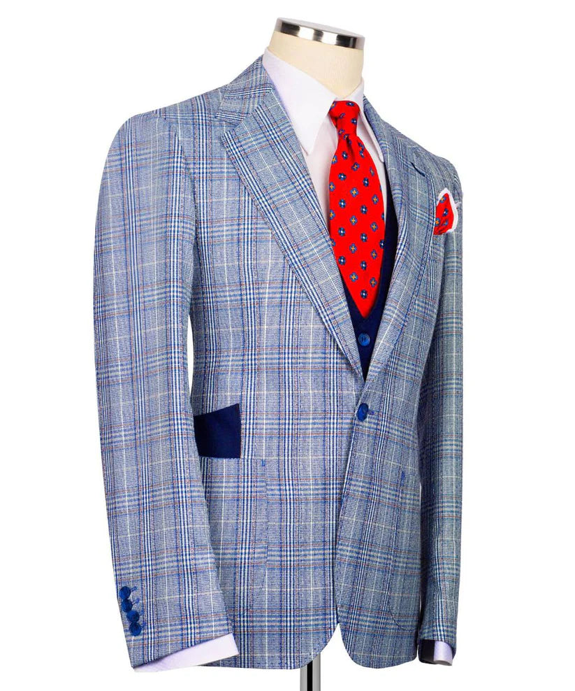 Classic Check Design 3-Piece Suit