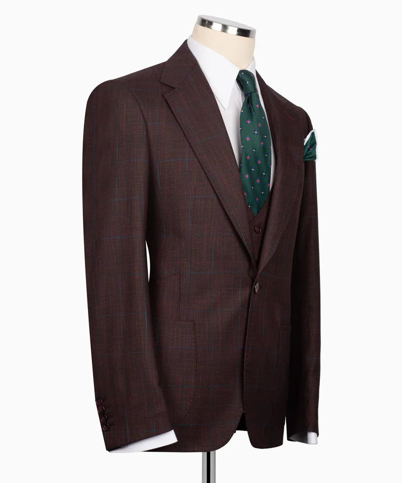 Classic Check Design 3-Piece Suit