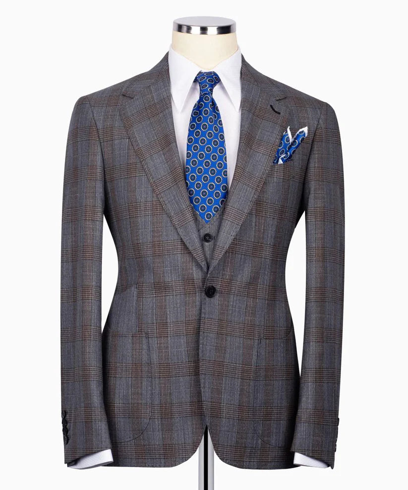 Classic Check Design 3-Piece Suit
