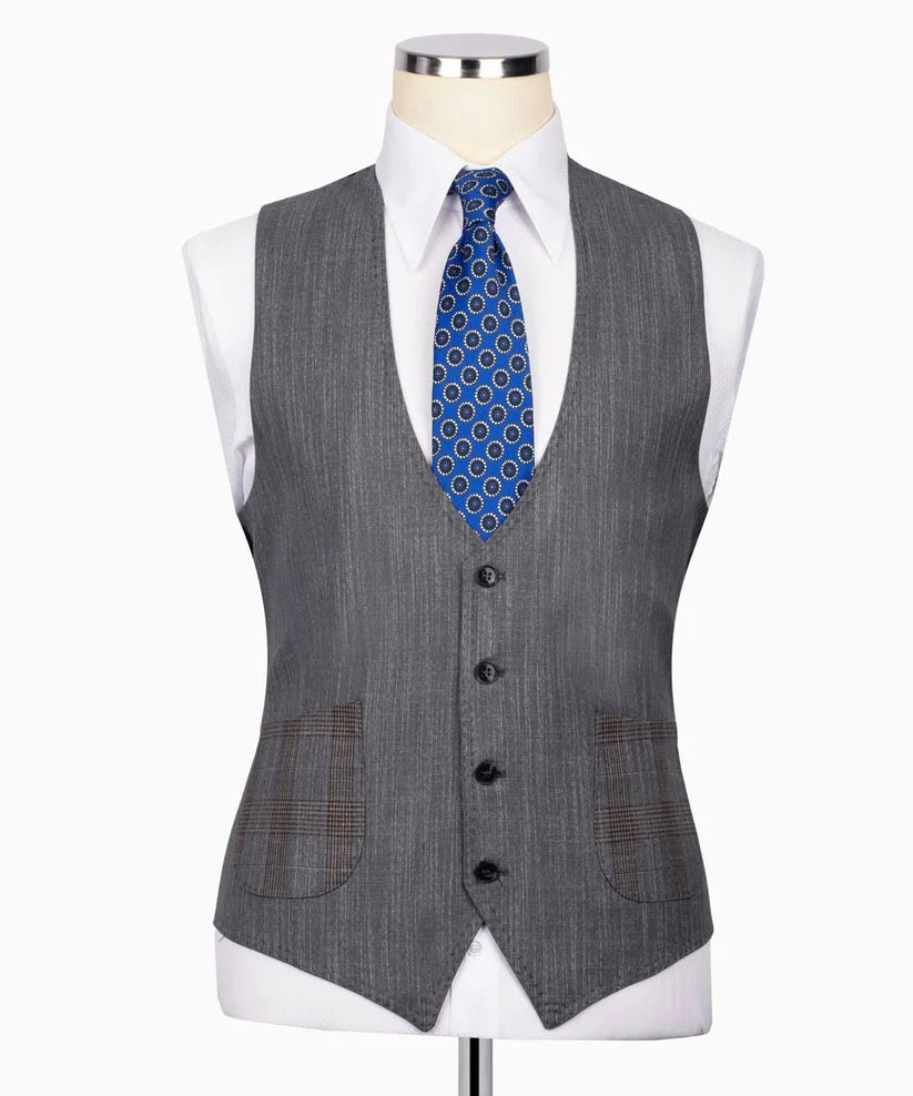 Classic Check Design 3-Piece Suit